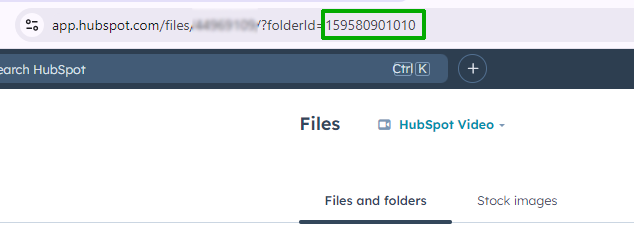 Copy the Folder ID from the URL after the = sign